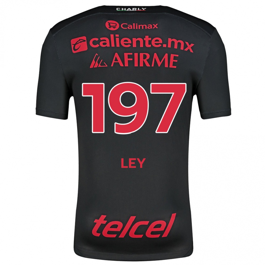 Women Football Emanuel Ley #197 Black Red Home Jersey 2024/25 T-Shirt Uk