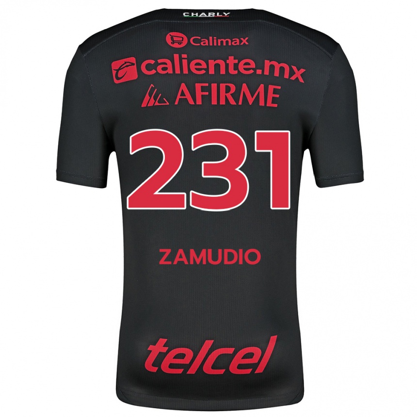 Women Football Irwin Zamudio #231 Black Red Home Jersey 2024/25 T-Shirt Uk