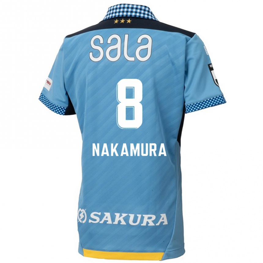 Women Football Shunta Nakamura #8 Blue Black Home Jersey 2024/25 T-Shirt Uk