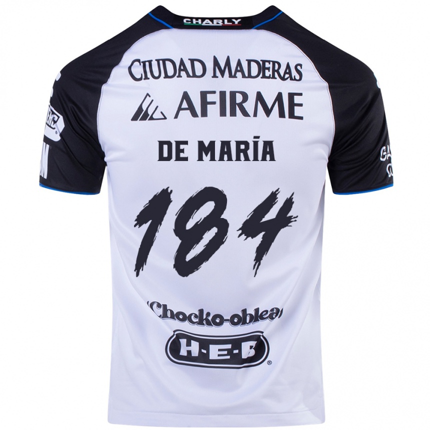 Women Football Antonio De María Y Campos #184 Black Blue Home Jersey 2024/25 T-Shirt Uk