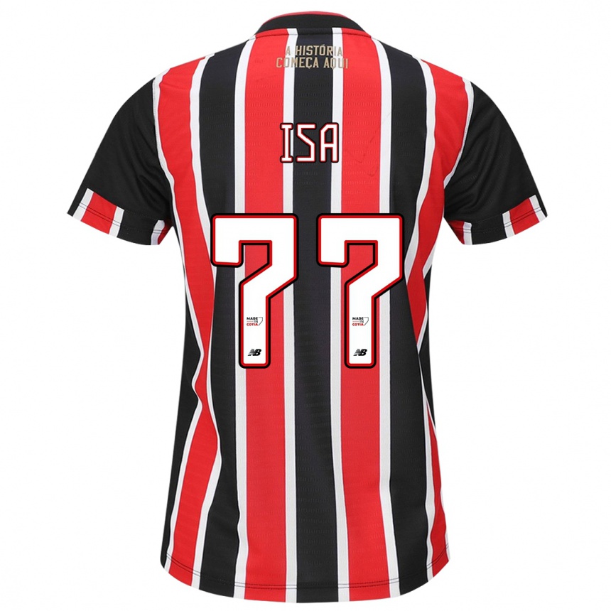 Women Football Isa #77 Black Red White Away Jersey 2024/25 T-Shirt Uk