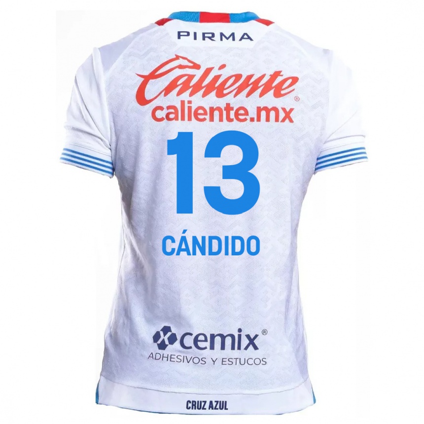 Women Football Camilo Cándido #13 White Blue Away Jersey 2024/25 T-Shirt Uk