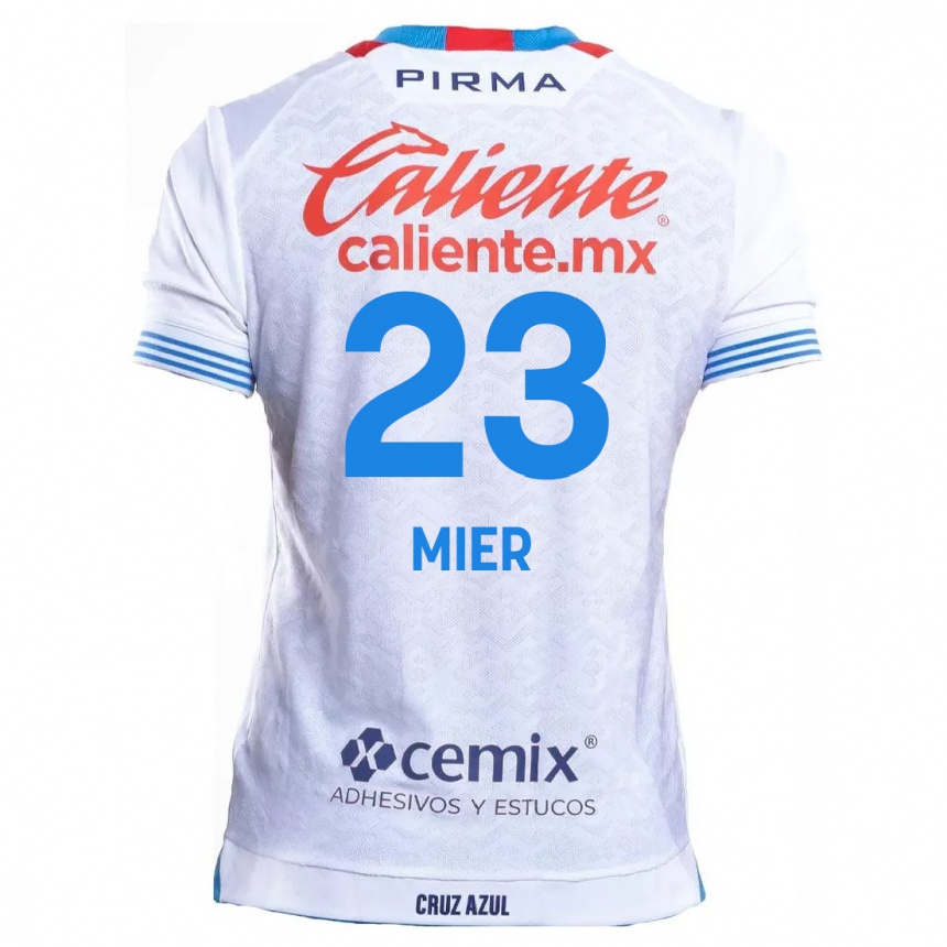 Women Football Kevin Mier #23 White Blue Away Jersey 2024/25 T-Shirt Uk