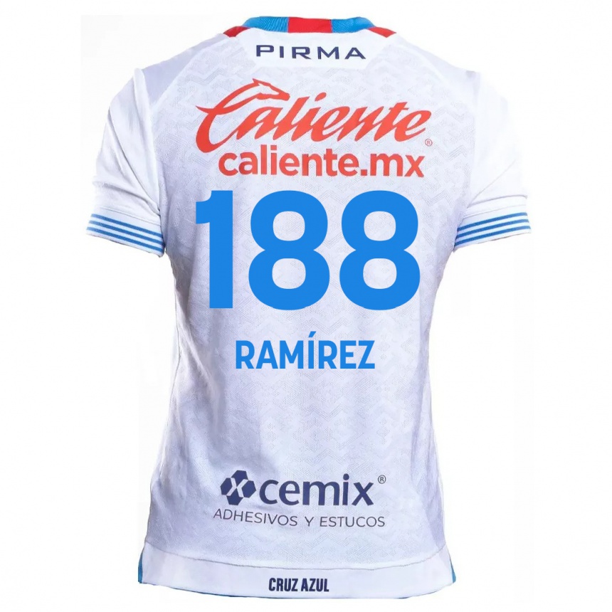 Women Football Diego Ramírez #188 White Blue Away Jersey 2024/25 T-Shirt Uk