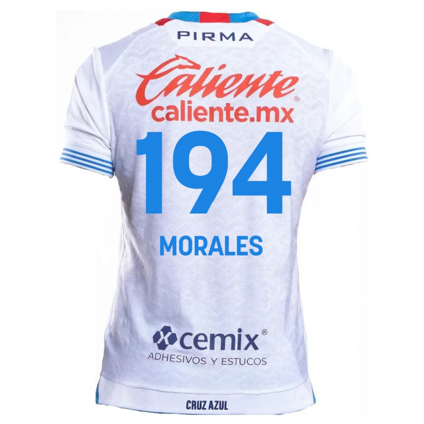 Women Football Amaury Morales #194 White Blue Away Jersey 2024/25 T-Shirt Uk