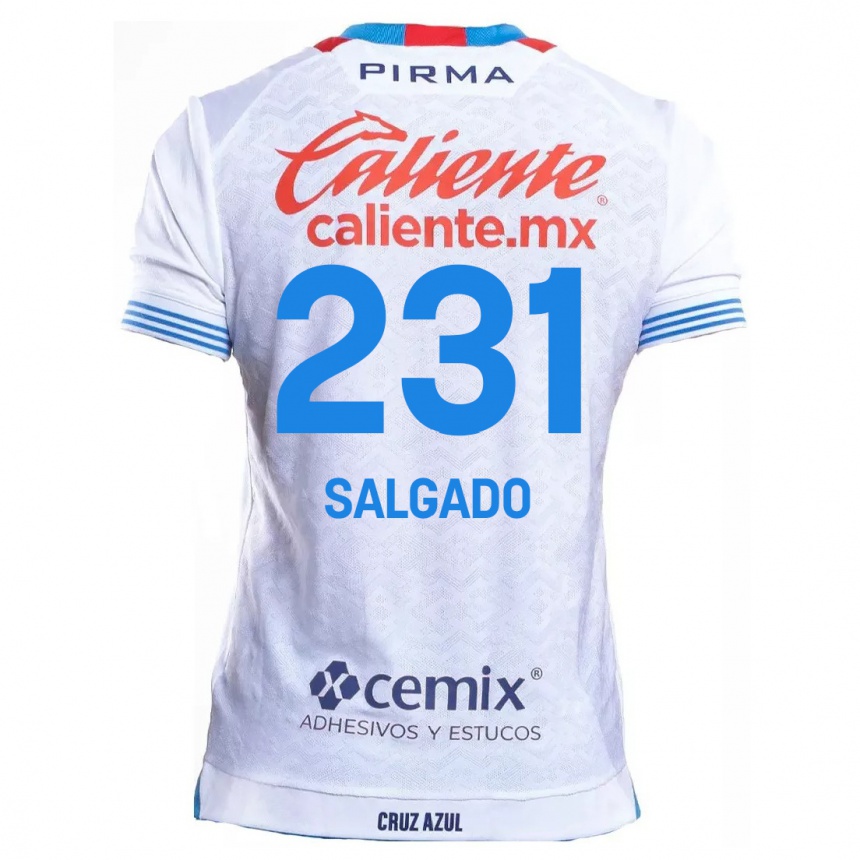 Women Football Bruno Salgado #231 White Blue Away Jersey 2024/25 T-Shirt Uk