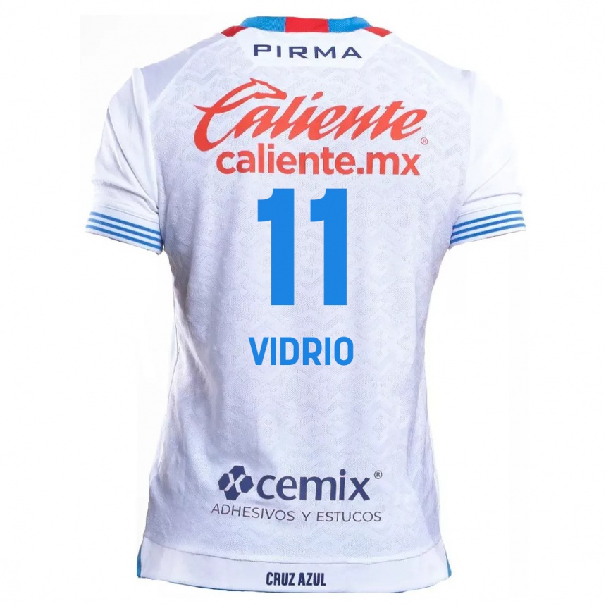 Women Football Nailea Vidrio #11 White Blue Away Jersey 2024/25 T-Shirt Uk