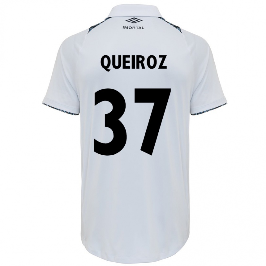 Women Football Du Queiroz #37 White Blue Away Jersey 2024/25 T-Shirt Uk