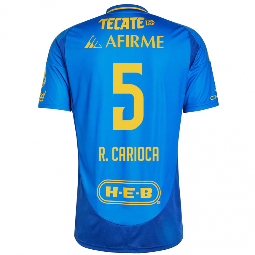 Women Football Rafael Carioca #5 Blue Yellow Away Jersey 2024/25 T-Shirt Uk