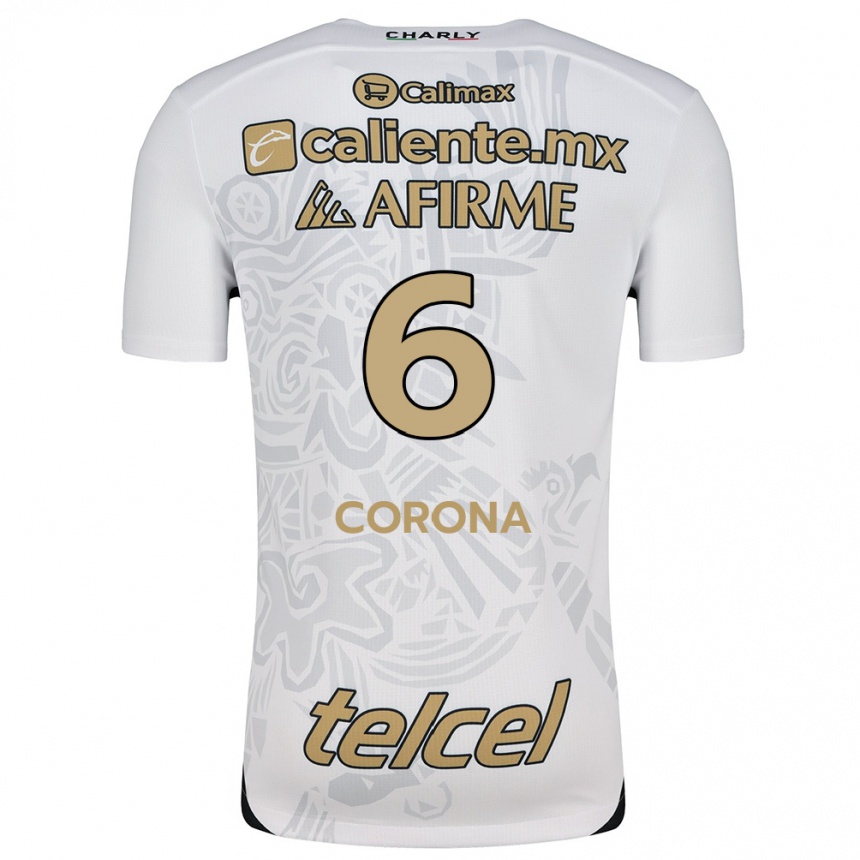 Women Football Joe Corona #6 White Black Away Jersey 2024/25 T-Shirt Uk