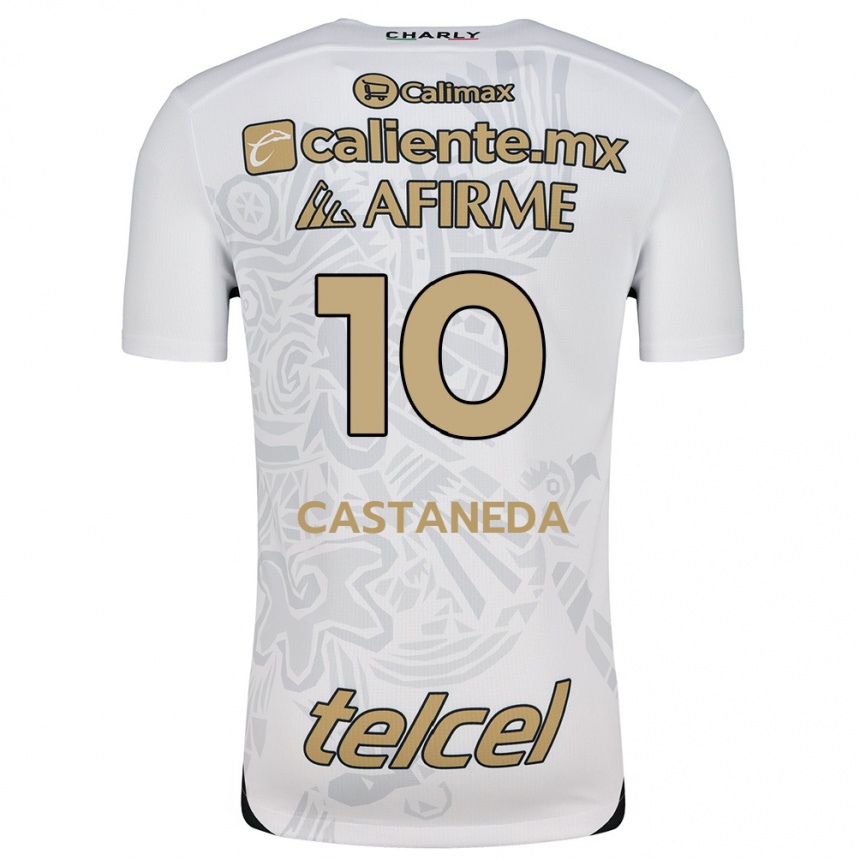 Women Football Kevin Castañeda #10 White Black Away Jersey 2024/25 T-Shirt Uk