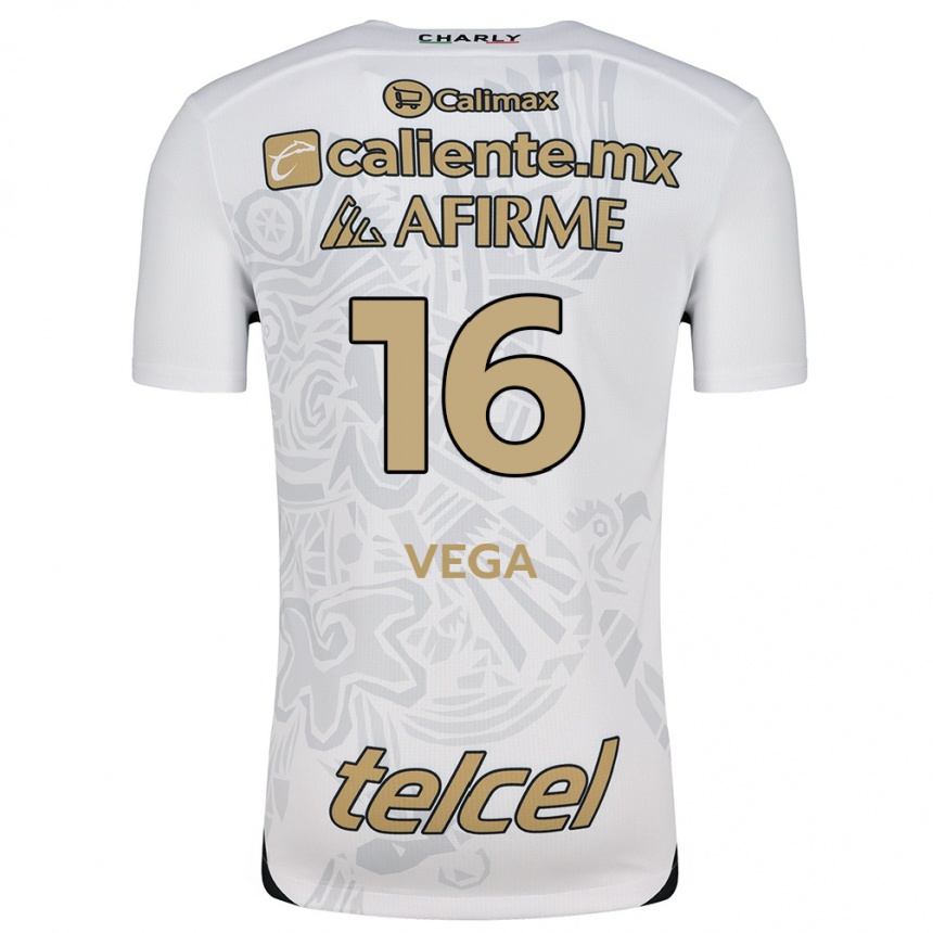 Women Football Jesús Vega #16 White Black Away Jersey 2024/25 T-Shirt Uk