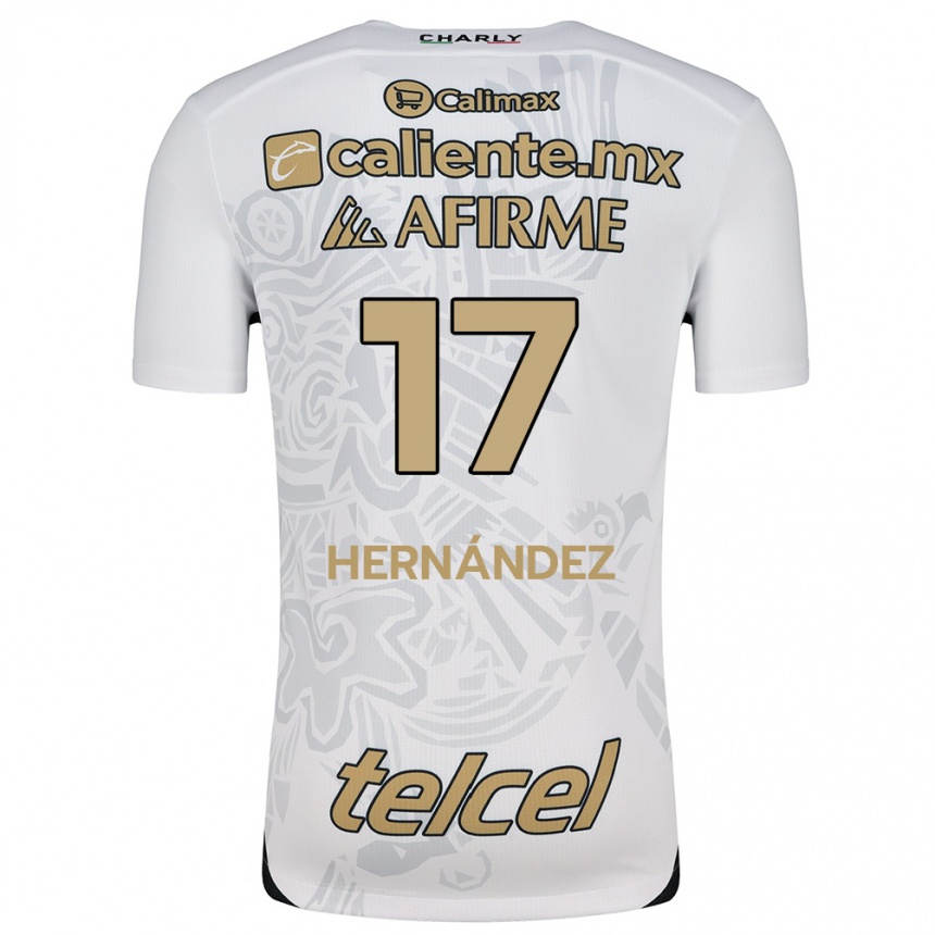 Women Football Rubén Hernández #17 White Black Away Jersey 2024/25 T-Shirt Uk