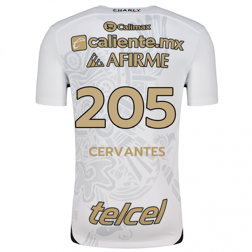 Women Football Sebastián Cervantes #205 White Black Away Jersey 2024/25 T-Shirt Uk