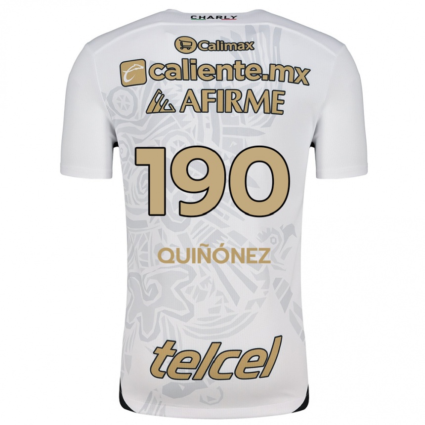 Women Football Martín Quiñónez #190 White Black Away Jersey 2024/25 T-Shirt Uk