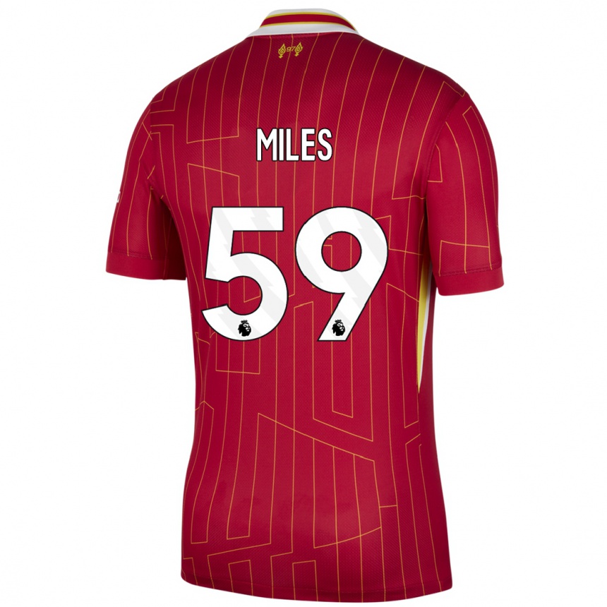 Kids Football Terence Miles #59 Red Yellow White Home Jersey 2024/25 T-Shirt Uk