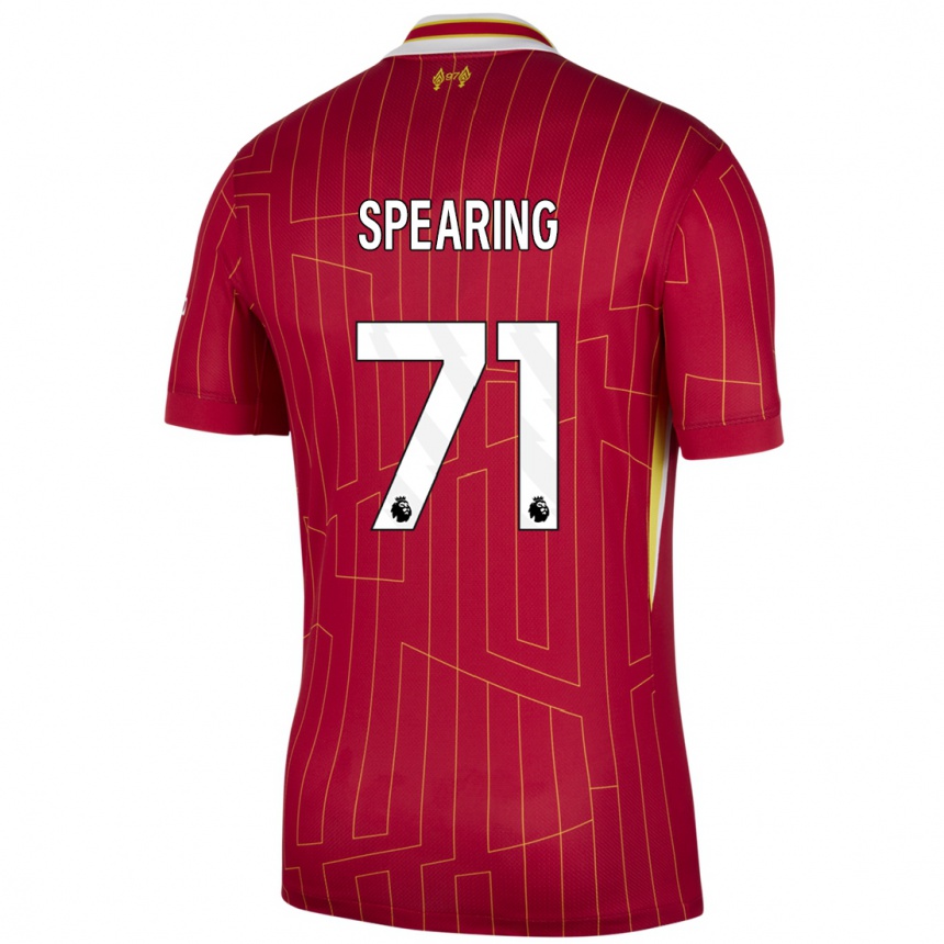 Kids Football Jay Spearing #71 Red Yellow White Home Jersey 2024/25 T-Shirt Uk