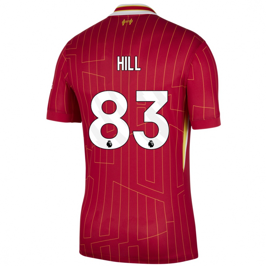 Kids Football Thomas Hill #83 Red Yellow White Home Jersey 2024/25 T-Shirt Uk