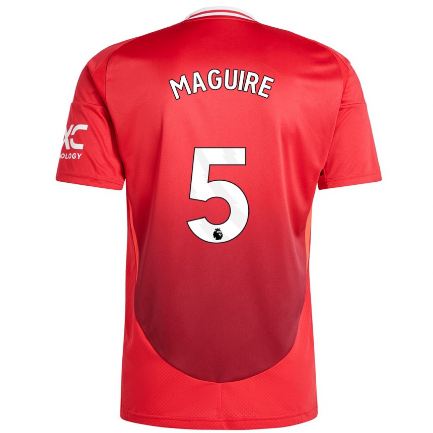 Kids Football Harry Maguire #5 Bright Red Home Jersey 2024/25 T-Shirt Uk