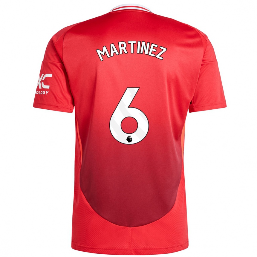 Kids Football Lisandro Martinez #6 Bright Red Home Jersey 2024/25 T-Shirt Uk