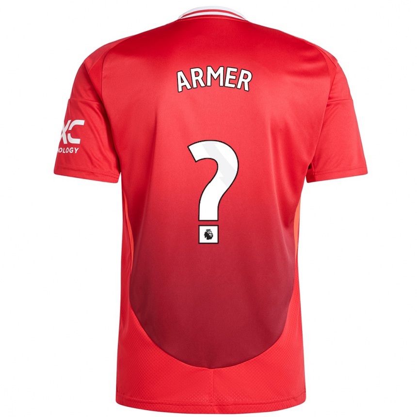 Kids Football Daniel Armer #0 Bright Red Home Jersey 2024/25 T-Shirt Uk