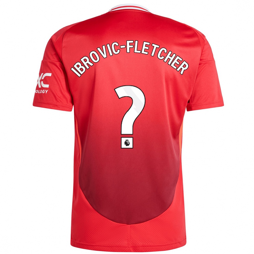 Kids Football Edward Ibrovic-Fletcher #0 Bright Red Home Jersey 2024/25 T-Shirt Uk