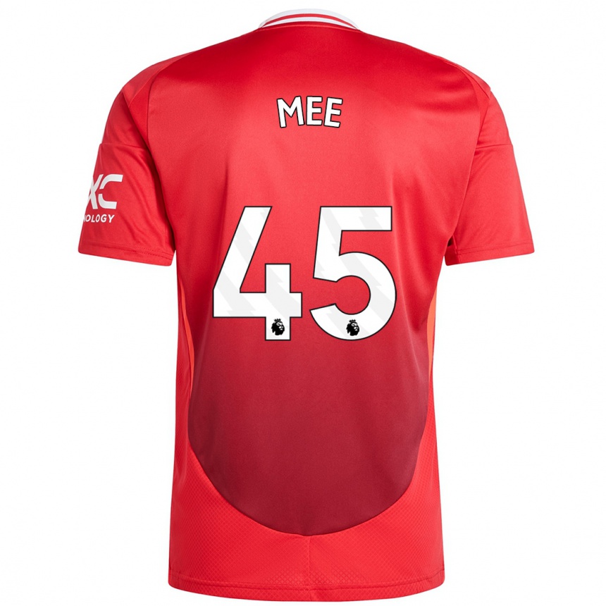 Kids Football Dermot Mee #45 Bright Red Home Jersey 2024/25 T-Shirt Uk