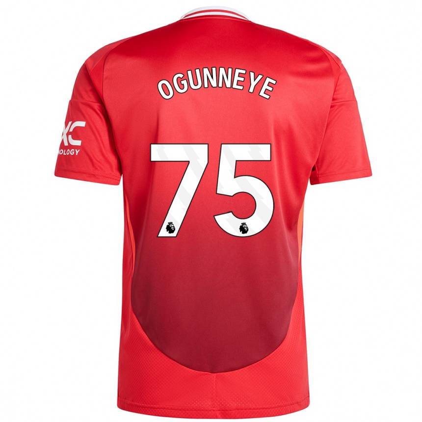 Kids Football Habeeb Ogunneye #75 Bright Red Home Jersey 2024/25 T-Shirt Uk