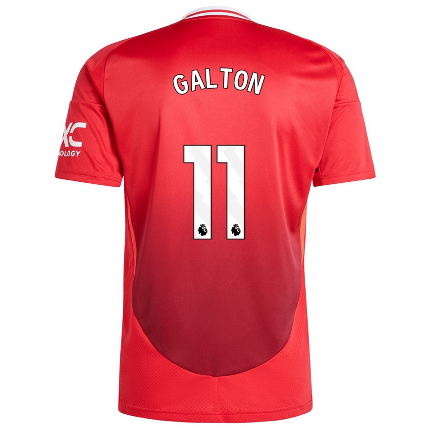 Kids Football Leah Galton #11 Bright Red Home Jersey 2024/25 T-Shirt Uk