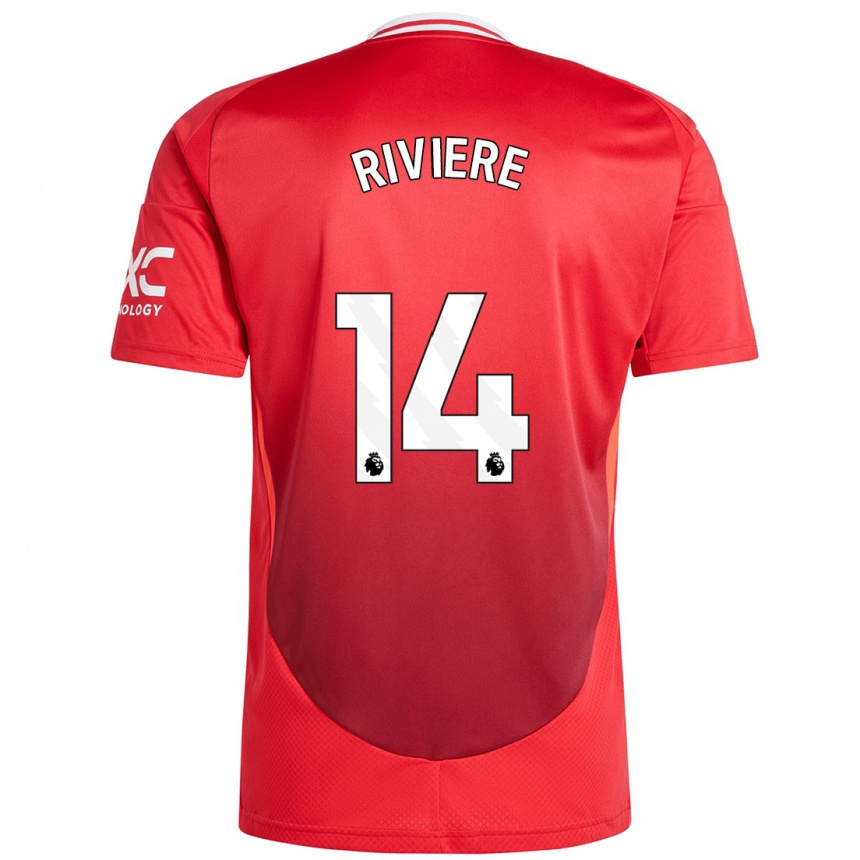 Kids Football Jayde Riviere #14 Bright Red Home Jersey 2024/25 T-Shirt Uk