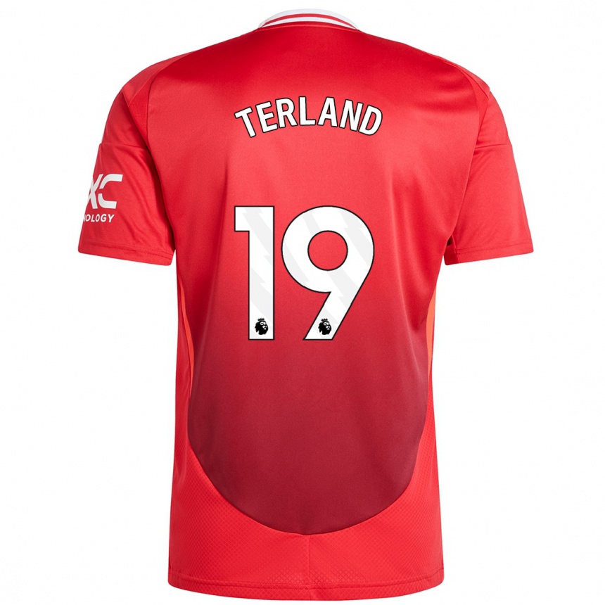 Kids Football Elisabeth Terland #19 Bright Red Home Jersey 2024/25 T-Shirt Uk