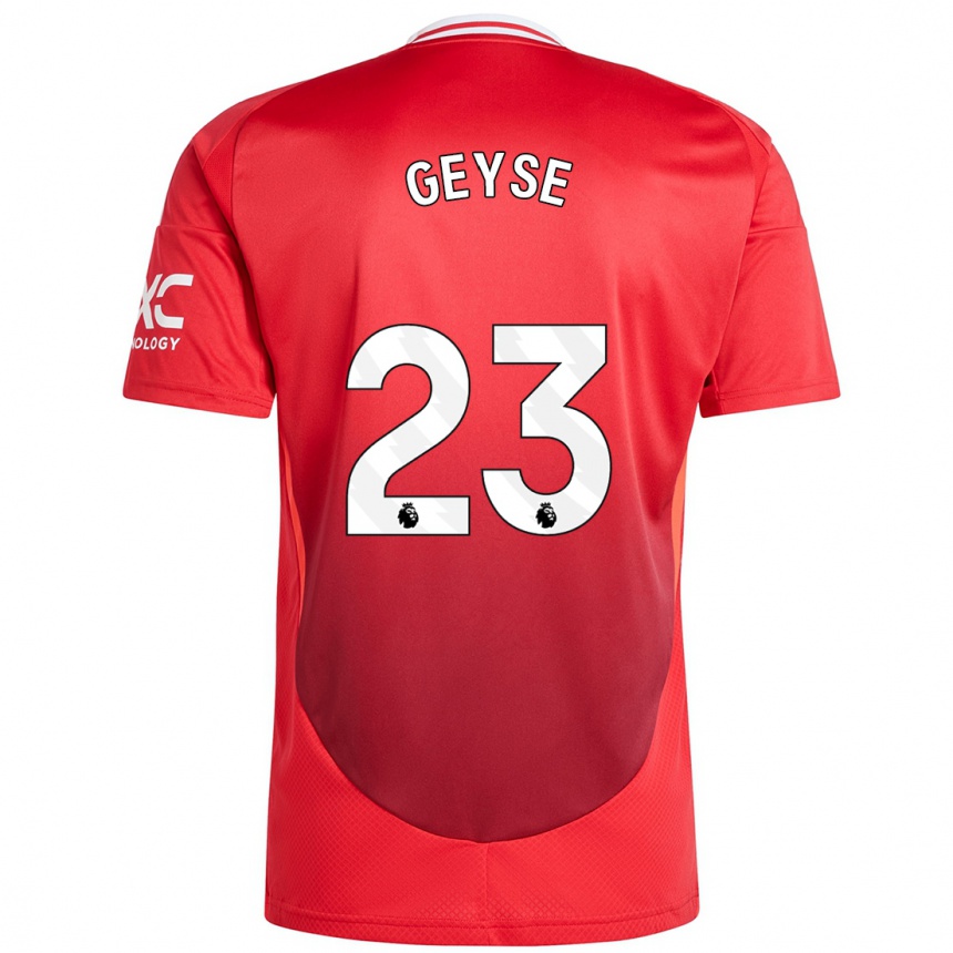 Kids Football Geyse #23 Bright Red Home Jersey 2024/25 T-Shirt Uk