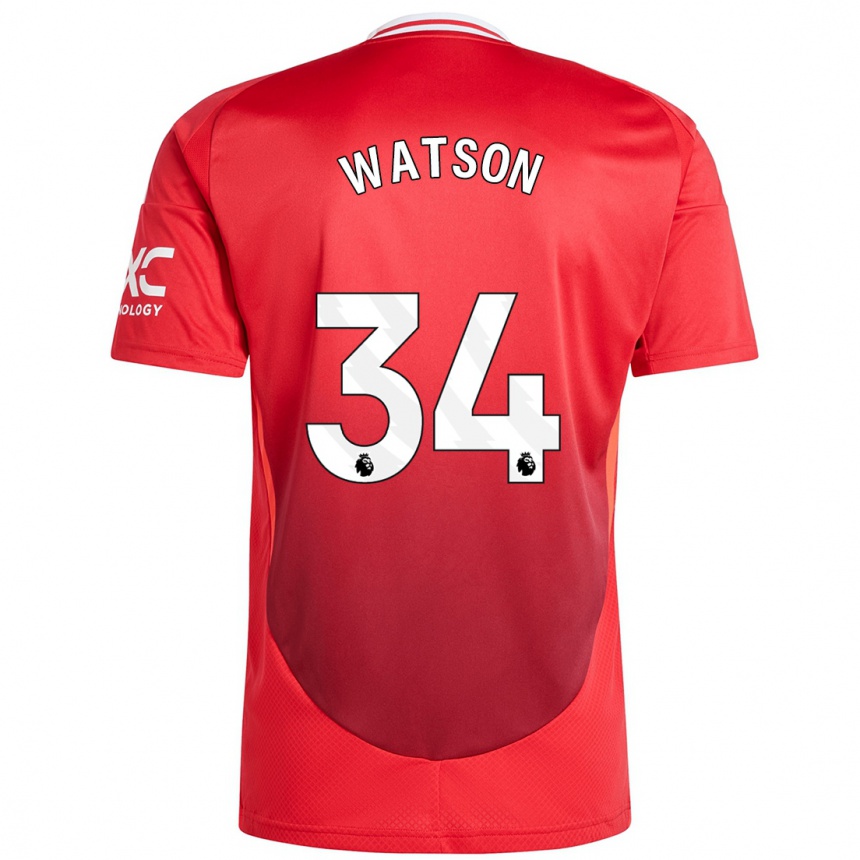 Kids Football Emma Watson #34 Bright Red Home Jersey 2024/25 T-Shirt Uk