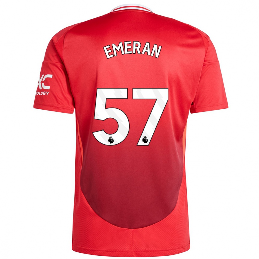 Kids Football Noam Emeran #57 Bright Red Home Jersey 2024/25 T-Shirt Uk