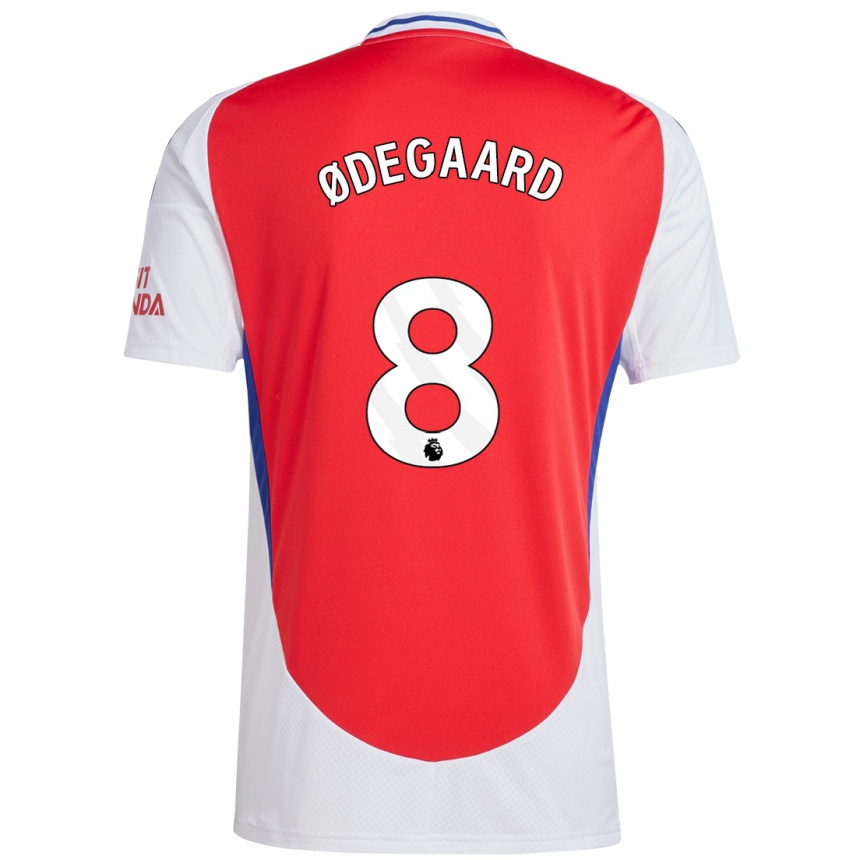 Kids Football Martin Odegaard #8 Red White Home Jersey 2024/25 T-Shirt Uk