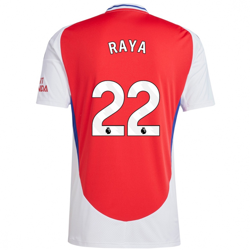 Kids Football David Raya #22 Red White Home Jersey 2024/25 T-Shirt Uk