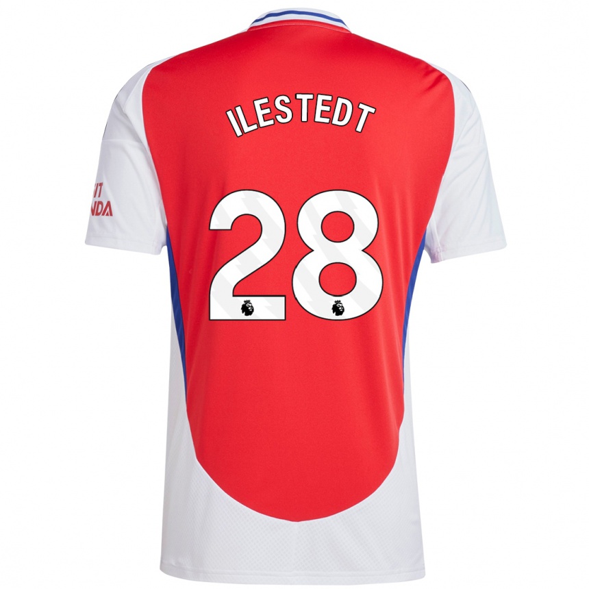 Kids Football Amanda Ilestedt #28 Red White Home Jersey 2024/25 T-Shirt Uk