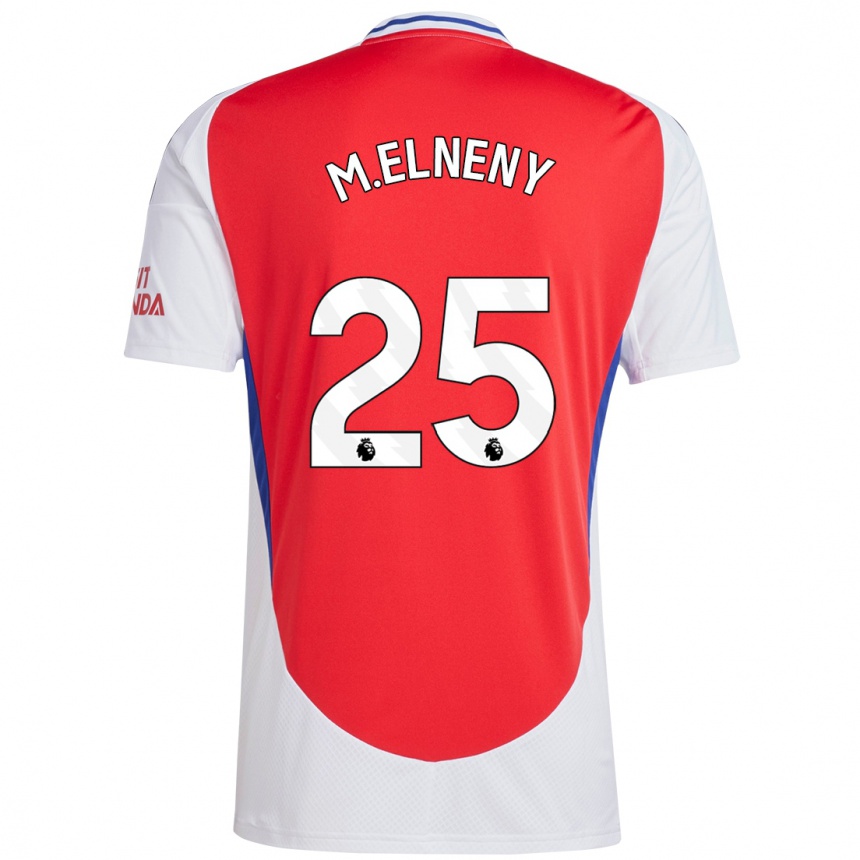 Kids Football Mohamed Elneny #25 Red White Home Jersey 2024/25 T-Shirt Uk