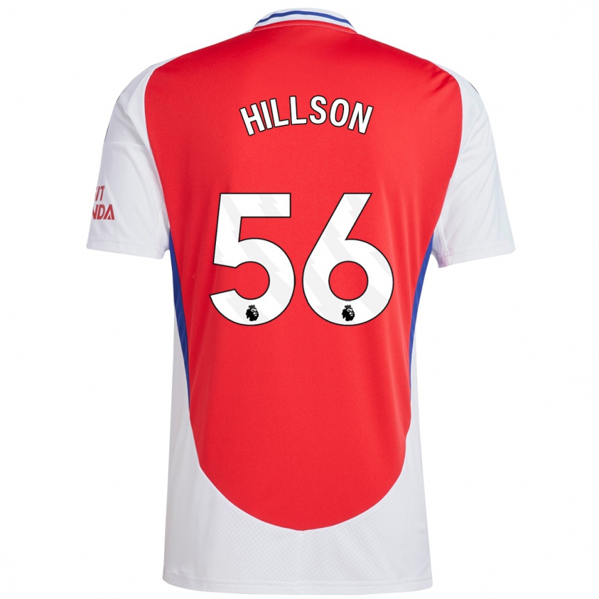 Kids Football James Hillson #56 Red White Home Jersey 2024/25 T-Shirt Uk