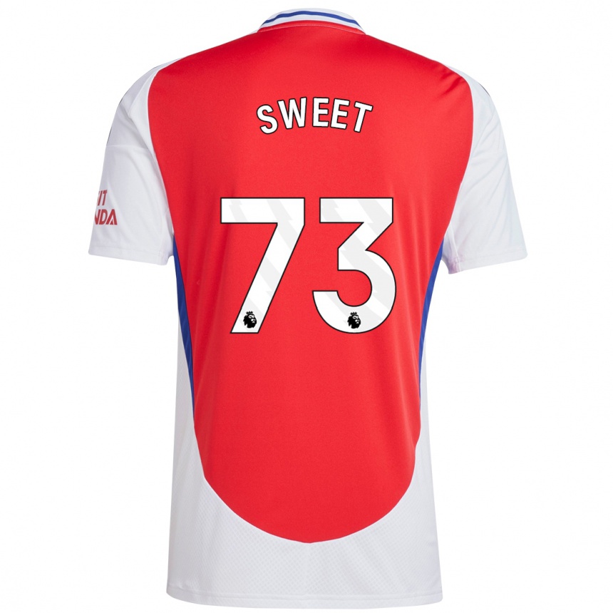 Kids Football James Sweet #73 Red White Home Jersey 2024/25 T-Shirt Uk