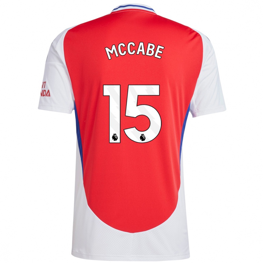 Kids Football Katie Mccabe #15 Red White Home Jersey 2024/25 T-Shirt Uk