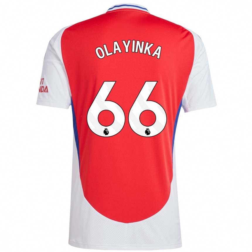 Kids Football James Olayinka #66 Red White Home Jersey 2024/25 T-Shirt Uk