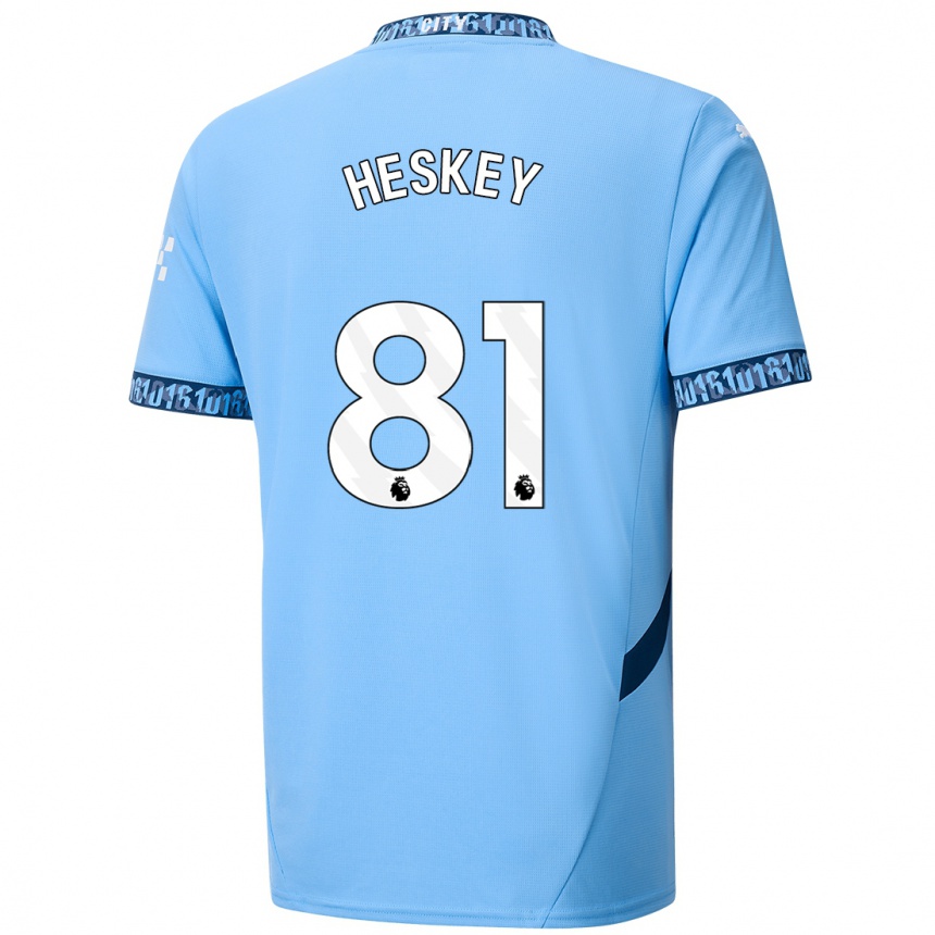 Kids Football Jaden Heskey #81 Navy Blue Home Jersey 2024/25 T-Shirt Uk