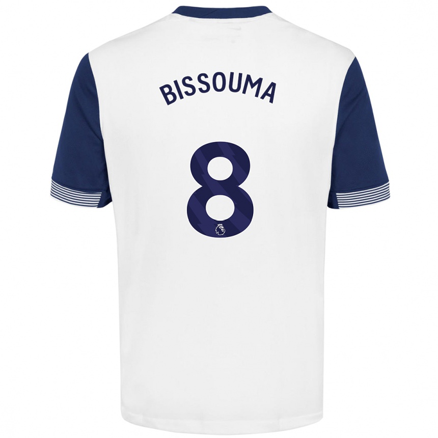 Kids Football Yves Bissouma #8 White Blue Home Jersey 2024/25 T-Shirt Uk