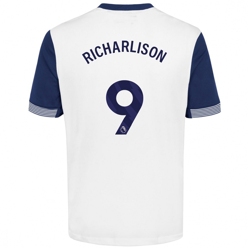 Kids Football Richarlison #9 White Blue Home Jersey 2024/25 T-Shirt Uk