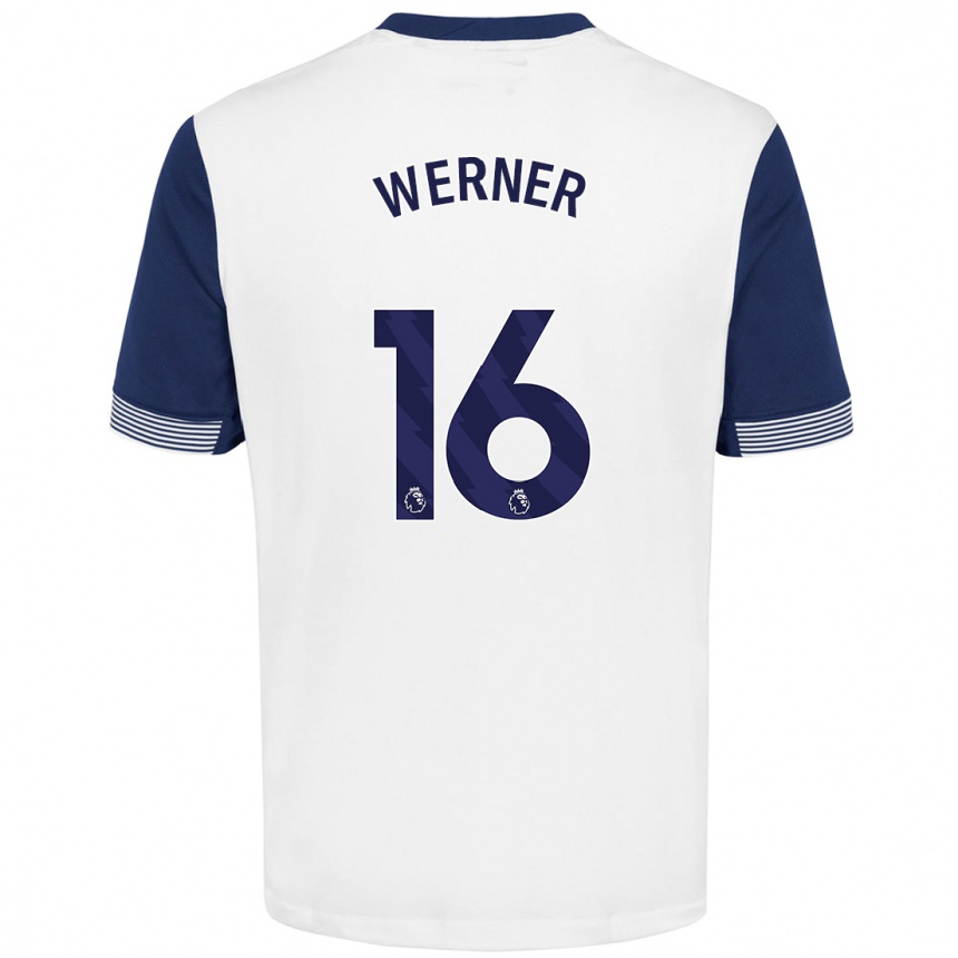 Kids Football Timo Werner #16 White Blue Home Jersey 2024/25 T-Shirt Uk