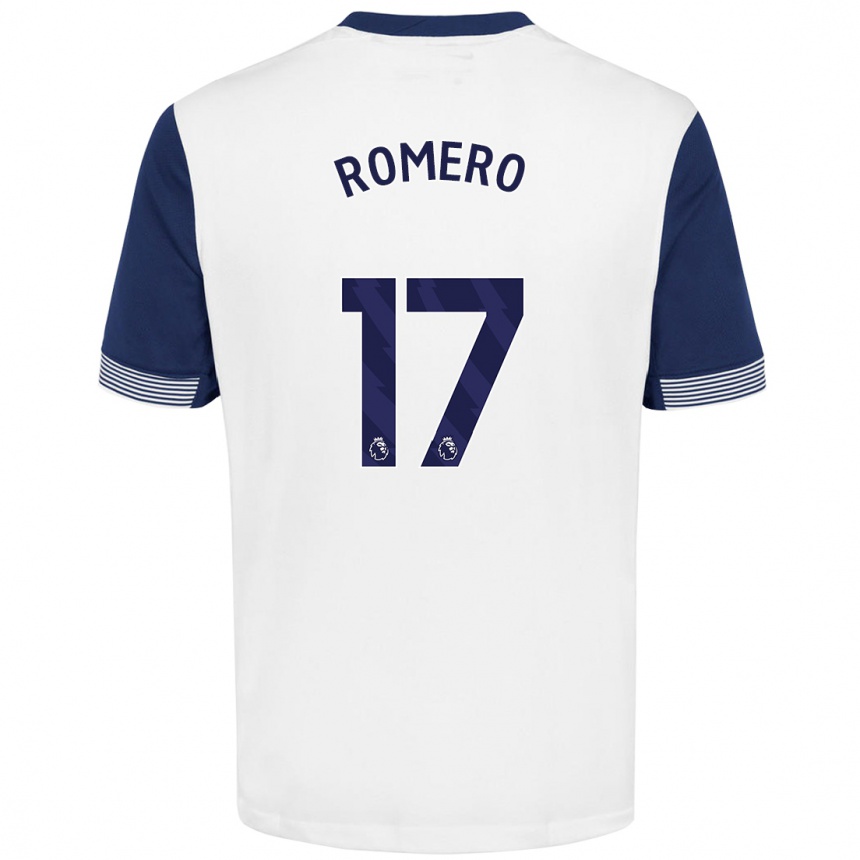 Kids Football Cristian Romero #17 White Blue Home Jersey 2024/25 T-Shirt Uk