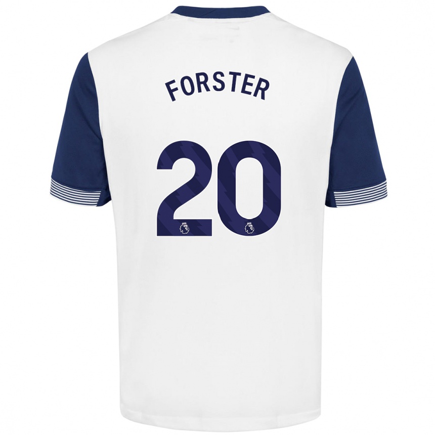 Kids Football Fraser Forster #20 White Blue Home Jersey 2024/25 T-Shirt Uk