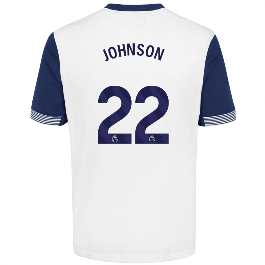 Kids Football Brennan Johnson #22 White Blue Home Jersey 2024/25 T-Shirt Uk