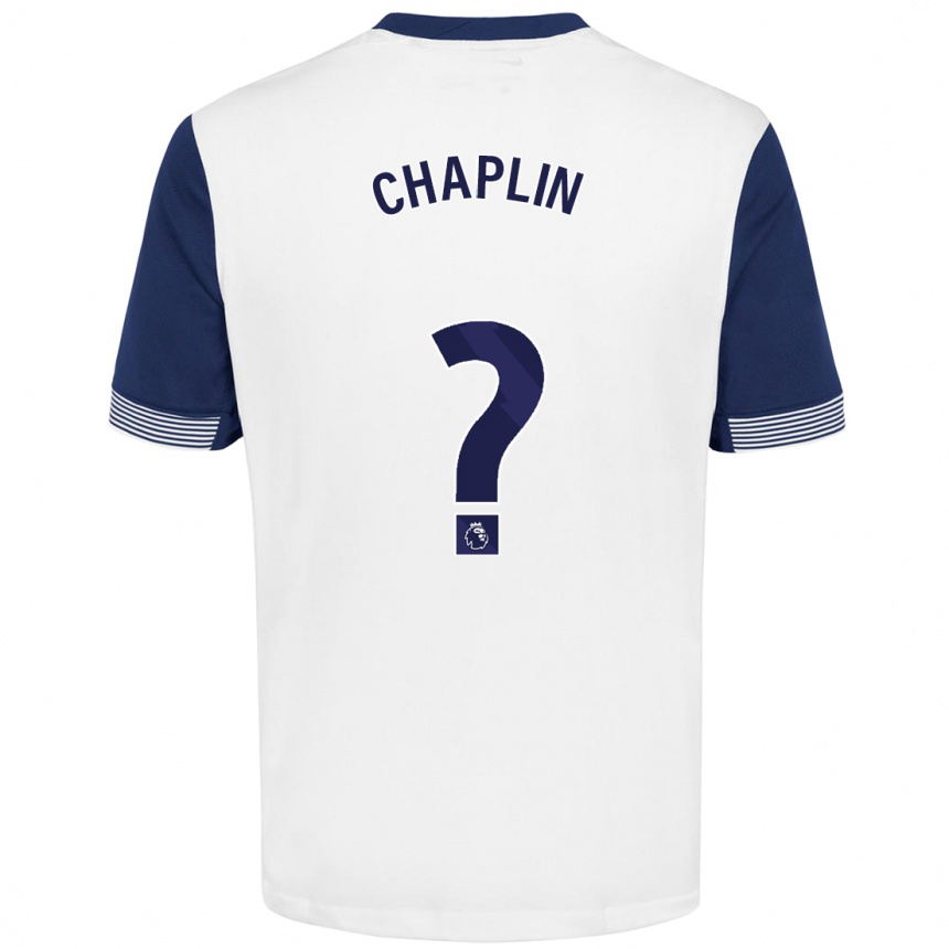 Kids Football Archie Chaplin #0 White Blue Home Jersey 2024/25 T-Shirt Uk